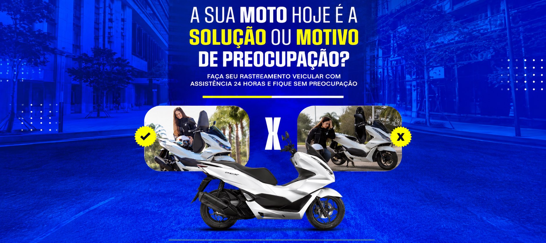 Rastreamento e assistência 24 horas para motos